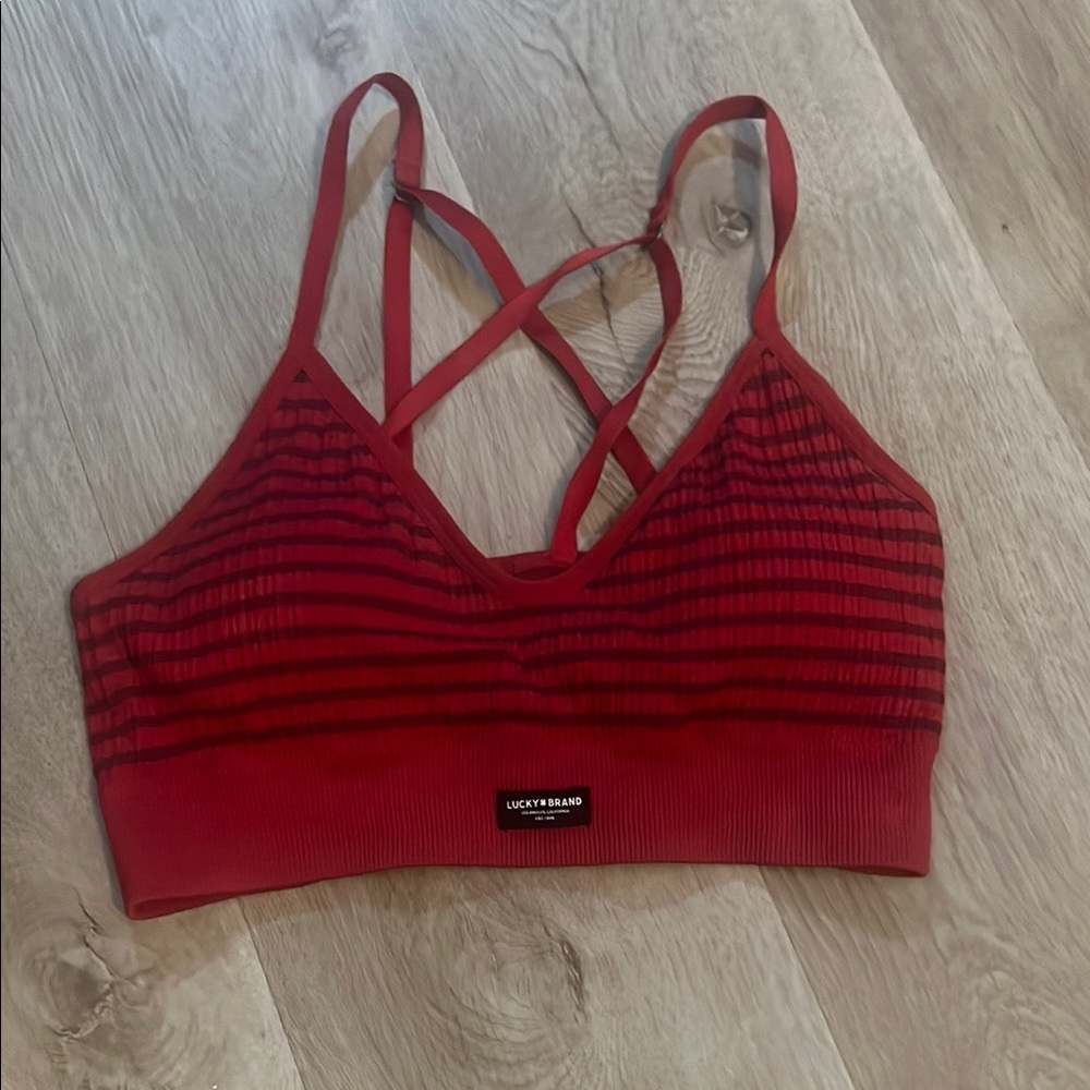 Lucky Brand Crimson Striped Bralette
